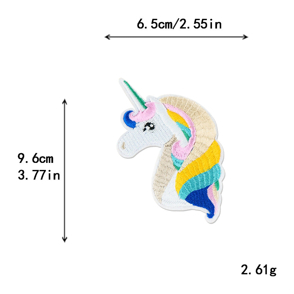 Wholesale  DIY Embroidered Unicorn Cloth Patch Hat Clothes Patch